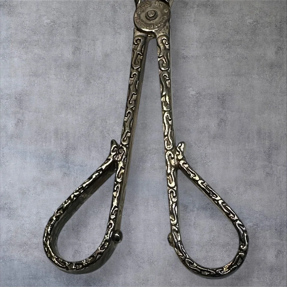 International Silver Co Serving Tongs Scissor Leaf Silver Plated‎ Vintage